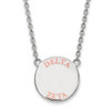 Sterling Silver Rhodium-plated LogoArt Delta Zeta Sorority Text Large Color Enamel Pendant 18 inch Necklace SS015DZ-18