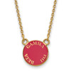 Sterling Silver Gold-plated LogoArt Gamma Phi Beta Sorority Text Small Color Enamel Pendant 18 inch Necklace GP012GPB-18