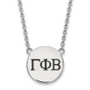 Sterling Silver Rhodium-plated LogoArt Gamma Phi Beta Sorority Greek Letters Large Black Enamel Pendant 18 inch Necklace