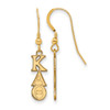 Sterling Silver Gold-plated LogoArt Kappa Alpha Theta Extra Sorority Greek Letters Small Dangle Wire Earrings