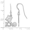 Sterling Silver Rhodium-plated LogoArt Kappa Alpha Theta Sorority Symbol Small Dangle Wire Earrings