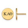 Sterling Silver Gold-plated LogoArt Kappa Alpha Theta Sorority Greek Letters Black Enamel Post Earrings