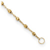 20"+3" 14k Yellow Gold Polished & Diamond-Cut Rosary Necklace