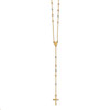 24" 14k Tri-Color Gold Polished Miraculous Rosary Necklace