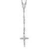 24" 14k White Gold Diamond-Cut 3mm Beaded Rosary Necklace
