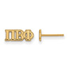 Sterling Silver Gold-plated LogoArt Pi Beta Phi Sorority Greek Letters Extra Small Post Earrings