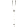 25" Sterling Silver Beaded Rosary Necklace