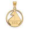 Sterling Silver Gold-plated LogoArt Sigma Sigma Sigma Sorority Symbol Medium Circle Pendant