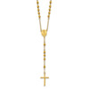 30" Stainless Steel Polished Yellow IP-plated Rosary Necklace