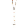 31" Stainless Steel Polished Agate Rosary Necklace