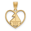 Sterling Silver Gold-plated LogoArt Sigma Sigma Sigma Sorority Symbol Heart Pendant