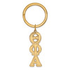 Sterling Silver Gold-plated LogoArt Theta Phi Alpha Sorority Greek Letters Key Ring