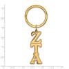 Sterling Silver Gold-plated LogoArt Zeta Tau Alpha Sorority Greek Letters Key Ring