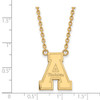 10k Gold LogoArt Appalachian State University Large Pendant 18 inch Necklace