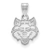 10k White Gold LogoArt Arkansas State University Wolf Small Pendant