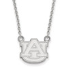 10k White Gold LogoArt Auburn University Small Pendant 18 inch Necklace