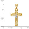 14k Yellow Gold w/Rhodium-Plating Cross w/Rosary Pendant C4770