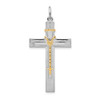 Sterling Silver Rhodium-plated & Gold-tone Rosary on Cross Pendant