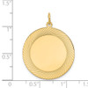 32mm x 26mm 14k Yellow Gold Etched Design .018 Gauge Round Engravable Disc Charm