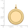 29mm x 22mm 14k Yellow Gold Etched Design .018 Gauge Round Engravable Disc Charm