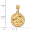 Sterling Silver Gold-plated LogoArt Boise State University Medium Crest Pendant