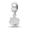 Sterling Silver Rhodium-plated LogoArt Clemson University Tiger Paw Extra Small Dangle Bead Charm