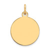 21mm x 15mm 14k Yellow Gold Plain .009 Gauge Circular Engravable Disc Charm