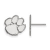 14k White Gold LogoArt Clemson University Tiger Paw Small Post Earrings