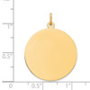 29mm x 23mm 14k Yellow Gold Plain .013 Gauge Circular Engravable Disc Charm