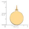 19mm x 12mm 14k Yellow Gold Plain .018 Gauge Circular Engravable Disc Charm