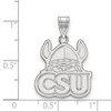 14k White Gold LogoArt Cleveland State University Large Pendant