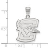 Sterling Silver Rhodium-plated LogoArt Creighton University Bluejay Large Pendant