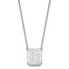 Sterling Silver Rhodium-plated LogoArt Duquesne University Letter D Large Pendant 18 inch Necklace