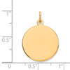 24mm x 18mm 14k Yellow Gold Plain .013 Gauge Circular Engravable Disc Charm