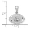 Sterling Silver Rhodium-plated LogoArt East Carolina University Pirate Football Pendant