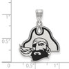 Sterling Silver Rhodium-plated LogoArt East Carolina University Pirate Large Enameled Pendant SS050ECU