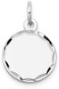 20mm x 13mm 14k White Gold Etched .018 Gauge Engraveable Round Disc Charm