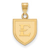 10k Gold LogoArt East Tennessee State University Letter E Shield Small Pendant