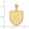 14k Gold LogoArt East Tennessee State University Letter E Shield Large Pendant