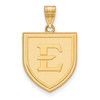 Sterling Silver Gold-plated LogoArt East Tennessee State University Letter E Shield Large Pendant