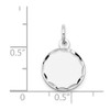 20mm x 13mm 14k White Gold Etched .027 Gauge Engraveable Round Disc Charm