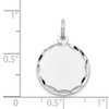 23mm x 16mm 14k White Gold Etched .013 Gauge Engraveable Round Disc Charm