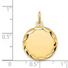23mm x 16mm 14k Yellow Gold Etched .013 Gauge Engravable Round Disc Charm