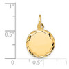 20mm x 13mm 14k Yellow Gold Etched .027 Gauge Engravable Round Disc Charm