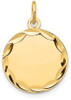 23mm x 16mm 14k Yellow Gold Etched .009 Gauge Engravable Round Disc Charm
