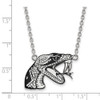 Sterling Silver Rhodium-plated LogoArt Florida A and M University Rattler Large Enameled Pendant 18 inch Necklace