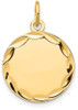 23mm x 16mm 14k Yellow Gold Etched .027 Gauge Engravable Round Disc Charm