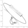 Sterling Silver Rhodium-plated LogoArt Florida State University Seminoles Small Bar Adjustable 9 inch Bracelet