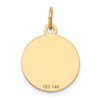 14k Yellow Gold w/Enamel .027 Gauge Circular Engravable Disc Charm XM609