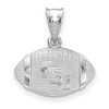 Sterling Silver Rhodium-plated LogoArt Florida State University F-S-U Domed Football Pendant